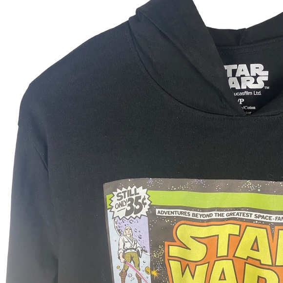 NWT Star Wars Mens Long Sleeve Hoodie Tee with Graphic Print - Size Small - Picture 2 of 10